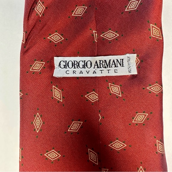 Vintage Giorgio Armani Silk Geometric Classic Designer Cravate Tie 60” 3.75” - Picture 2 of 7